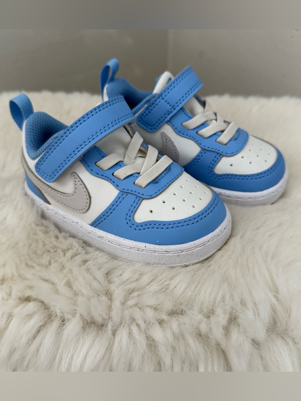 Nike Toddler Court Borough Low Recraft Shoes Blue White Grey Size 5 C